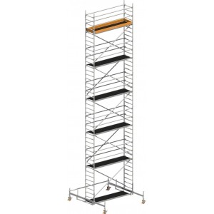 Echafaudage aluminium roulant Uni Standard 1401110 285X75 12.6 mètres Echafaudage aluminium roulant Uni Standard 1401110 285X75 12.6 mètres