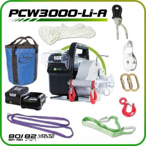 Treuil Winch PCW3000-Li - 1000kg Avec batterie et Chargeur  82V 5Ah Avec kit accessoires Treuil Winch PCW3000-Li - 1000kg Avec batterie et Chargeur  82V 5Ah Avec kit accessoires