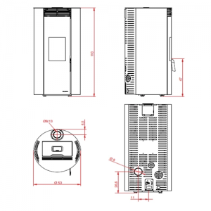 Poêle à pellets "granulés" Palazzetti Ecofire EMILY 6 ou 9 Kw Noir ou Blanc Poêle à pellets "granulés" Palazzetti Ecofire EMILY 6 ou 9 Kw Noir ou Blanc