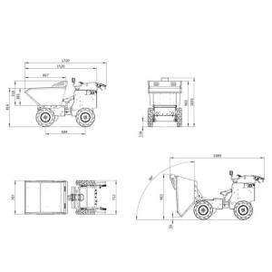 Brouette Électrique  400 KG Benne Basculant Hydraulique MACXE4WDH Autonomie 7/8 heures Brouette Électrique  400 KG Benne Basculant Hydraulique MACXE4WDH Autonomie 7/8 heures