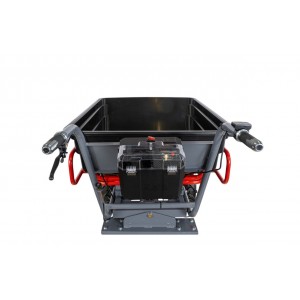 Brouette électrique 4 roues à châssis tubulaire extensible et amovible + benne plastique 300L 300KG - batterie 40V / 6Ah Brouette électrique 4 roues à châssis tubulaire extensible et amovible + benne plastique 300L 300KG - batterie 40V / 6Ah