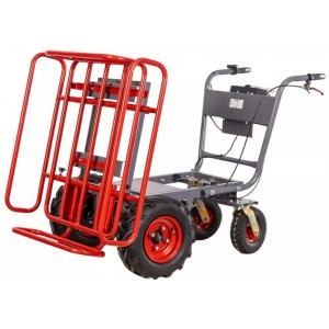 Brouette électrique 4 roues à châssis tubulaire extensible et amovible + benne plastique 300L 300KG - batterie 40V / 6Ah Brouette électrique 4 roues à châssis tubulaire extensible et amovible + benne plastique 300L 300KG - batterie 40V / 6Ah