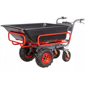 Brouette électrique 4 roues à châssis tubulaire extensible et amovible + benne plastique 300L 300KG - batterie 40V / 6Ah Brouette électrique 4 roues à châssis tubulaire extensible et amovible + benne plastique 300L 300KG - batterie 40V / 6Ah