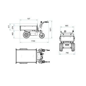 Brouette Électrique  500 KG Benne Basculant Hydraulique MASXE500HF Autonomie 7/8 heures Brouette Électrique  500 KG Benne Basculant Hydraulique MASXE500HF Autonomie 7/8 heures
