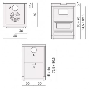 Cuisinière à Bois CADEL Kook 60 4.0 7.4 kW Cuisinière à Bois CADEL Kook 60 4.0 7.4 kW
