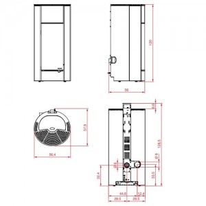 Poêle à pellets "granulés" Palazzetti Ecofire INES 9 kW Acier Blanc